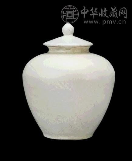 唐 河南巩县窑白釉盖罐