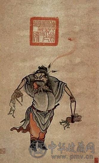 钟馗 立轴 设色纸本