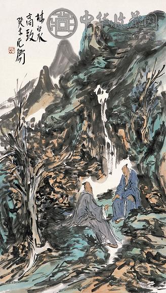 范扬 癸未(2003年)作 林泉高致 立轴 设色纸本