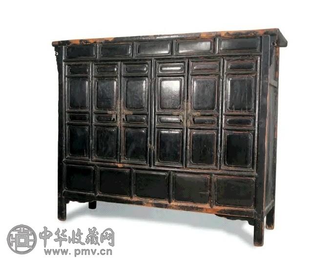 明代 黑大漆书柜