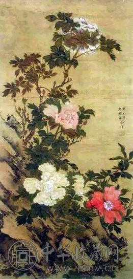 邹一桂 花卉 立轴 设色纸本