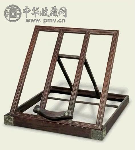 清中期 红木起线方镜支