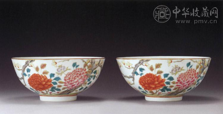 清光绪 粉彩玉堂富贵碗(2件)