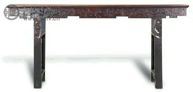 花梨木雕喜上眉梢纹条案 花梨木雕喜上眉梢纹条案