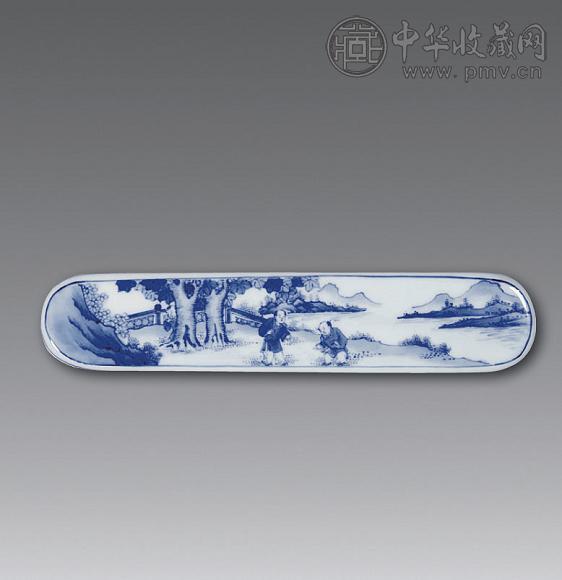 清 青花婴戏图纹镇纸