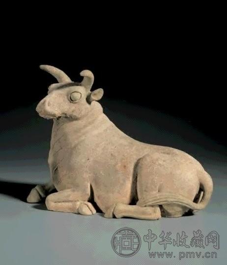 唐灰陶卧牛