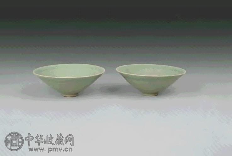 宋 龙泉窑斗笠碗(1对)