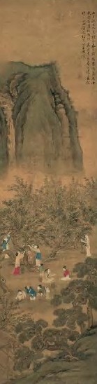 黄增 采茶女 立轴 设色绢本