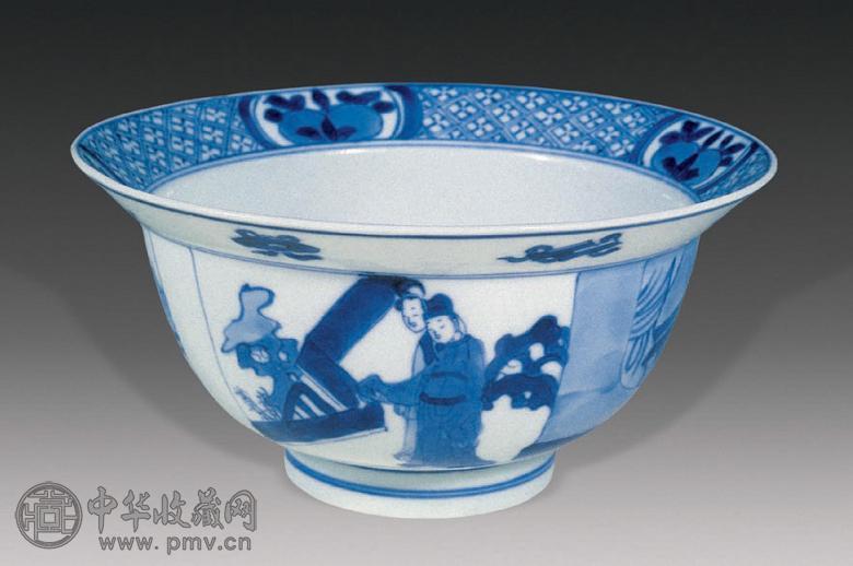 清 青花人物碗