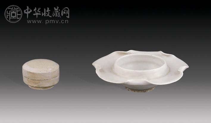 宋 白瓷盏托 印盒(2件)