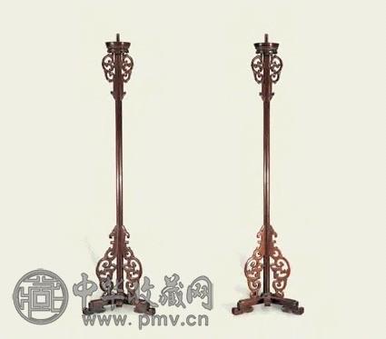清中期 红木灯台(1对)
