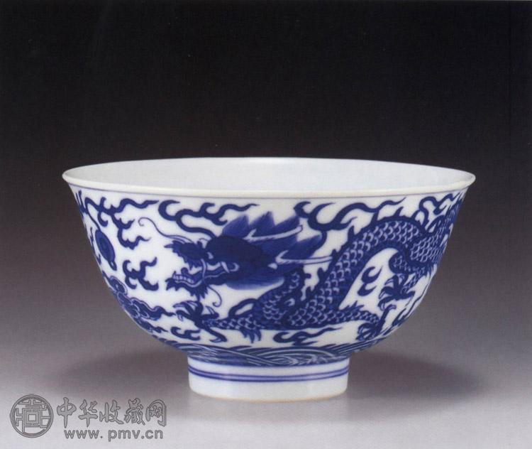 清咸丰 青花云龙碗