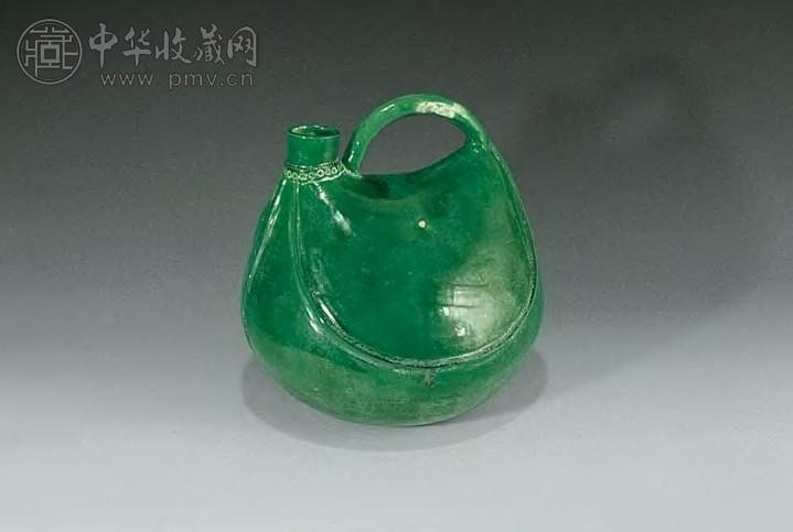 辽 绿釉大皮囊壶