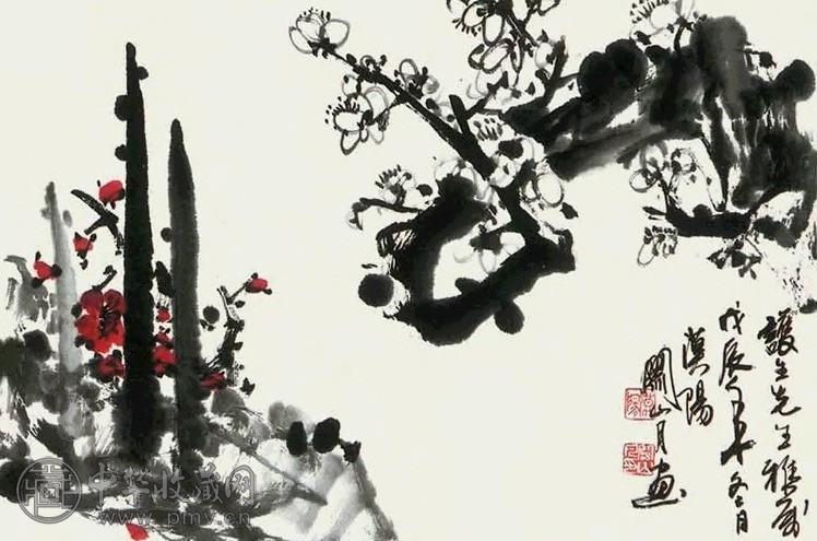 关山月 梅花 立轴 纸本