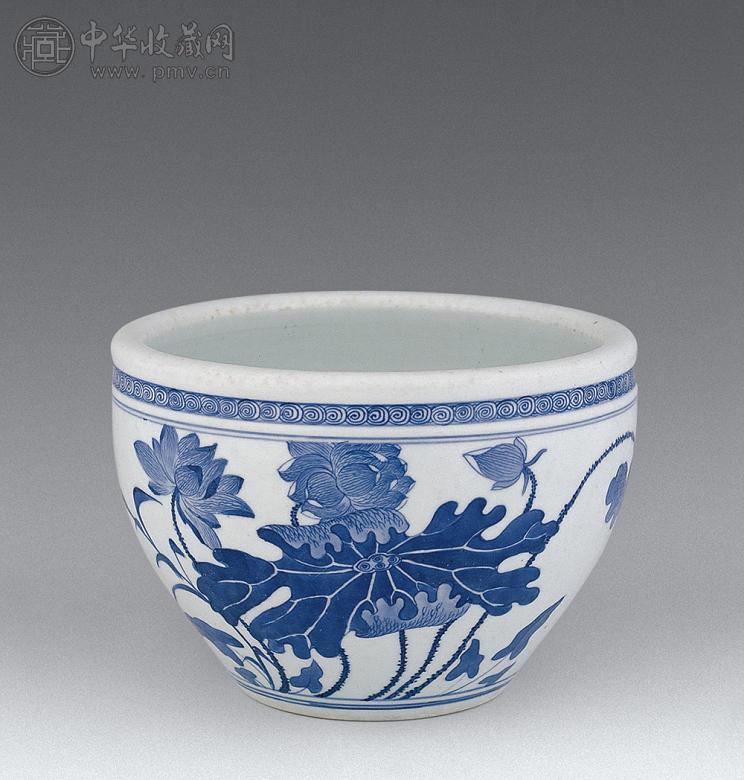 清乾嘉 荷花纹缸 清乾嘉 荷花纹缸