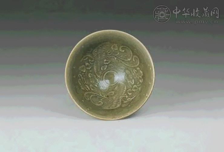 宋 耀州窑印凤纹盏