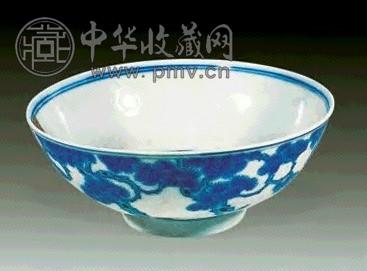 清光绪 青花松树碗