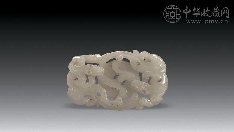 清中期 玉双螭龙拱璧