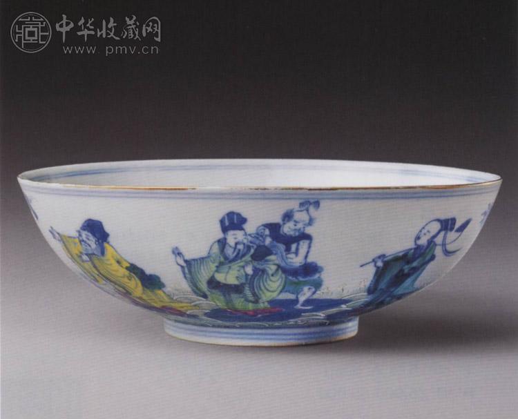 清同治 斗彩八仙图大碗