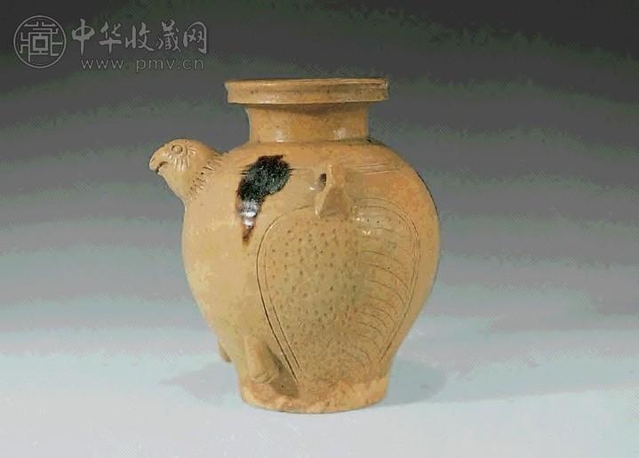 唐 青釉点彩鸡头盘口壶