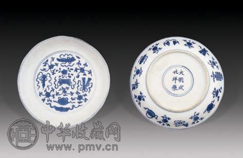 清康熙 青花八宝盘(4件)