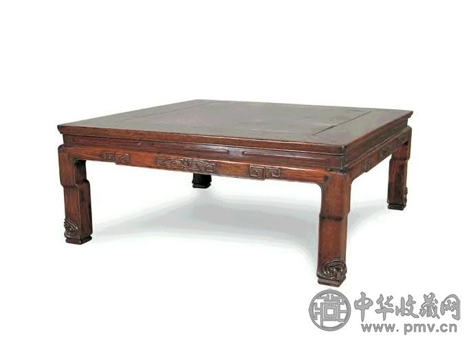 清 花梨木方地桌
