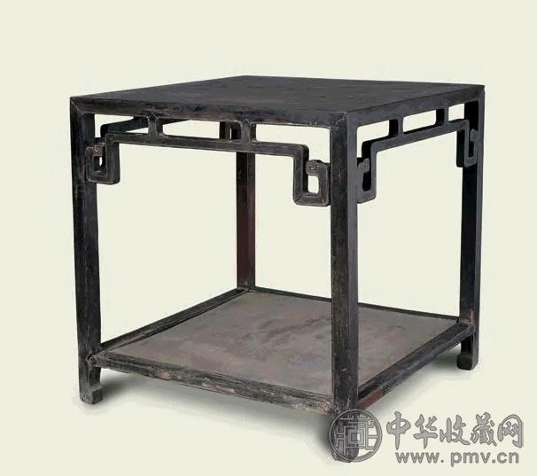 清中期 紫檀拐枨方桌 清中期 紫檀拐枨方桌