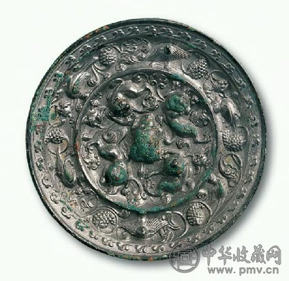 唐 水银光海兽葡萄镜