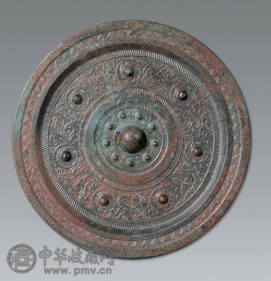 汉 七乳画纹带镜