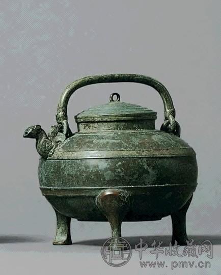 战国 青铜夔凤首提梁盉