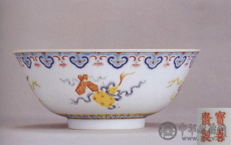 清道光 粉彩八吉祥纹碗