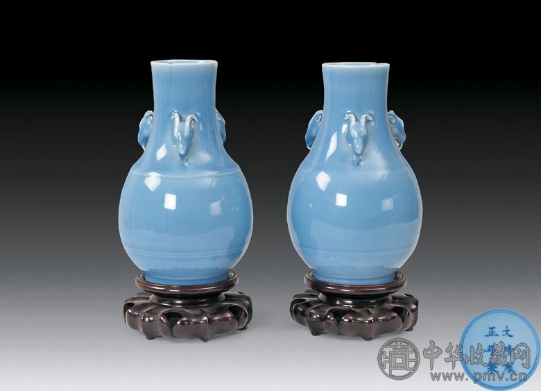 清代雍正天蓝釉三羊开泰耳尊收藏资讯|艺术家|书画家|书画名人|书法家