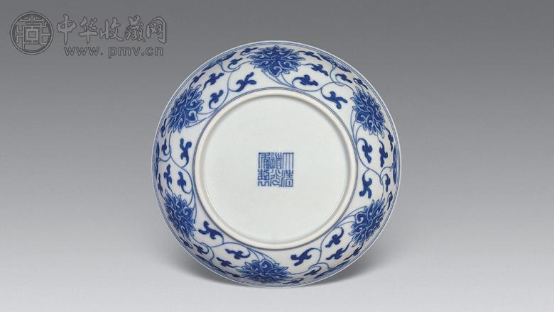 清道光 青花缠枝莲盘 清道光 青花缠枝莲盘