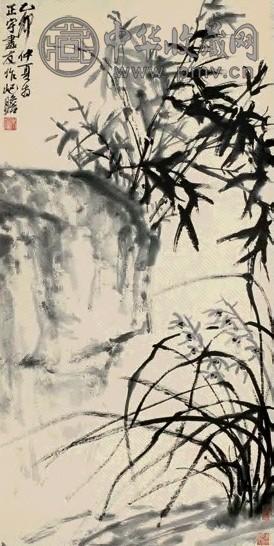 朱屺瞻 1975年作 兰竹 立轴 水墨纸本
