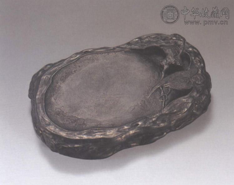 清 端石花鸟随形砚