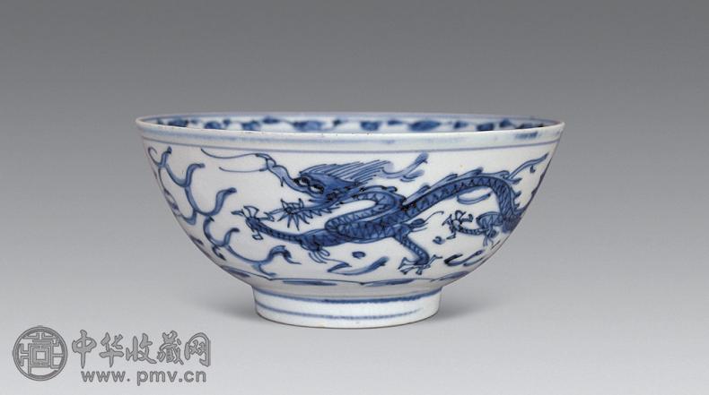明万历 青花龙凤纹碗