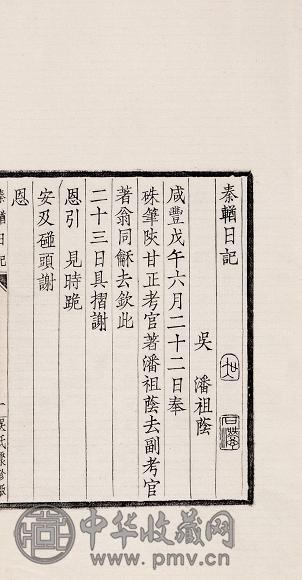 清潘祖荫撰 秦輶日记