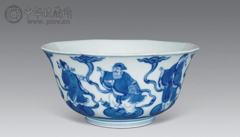 清道光 青花八仙大碗