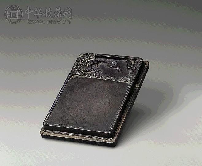清中期 端石雕云龙纹长方砚