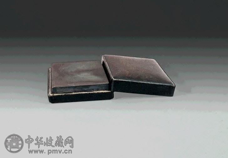 清 端石蕉叶白板式砚