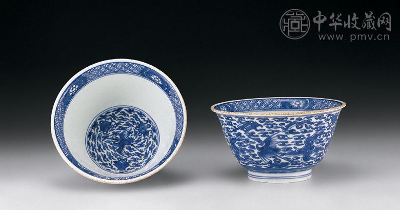 清康熙青花云鹤八宝纹碗(2件) 收藏资讯|艺术家|书画家|书画名人|书法家