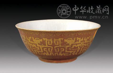清酱釉描金夔龙碗收藏资讯|艺术家|书画家|书画名人|书法家-中华收藏网