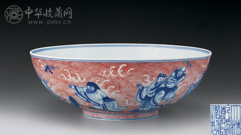 清乾隆青花釉里红八仙人物大碗收藏资讯|艺术家|书画家|书画名人|书法家