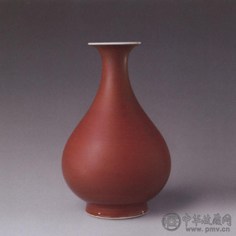 清嘉庆 霁红釉玉壶春瓶