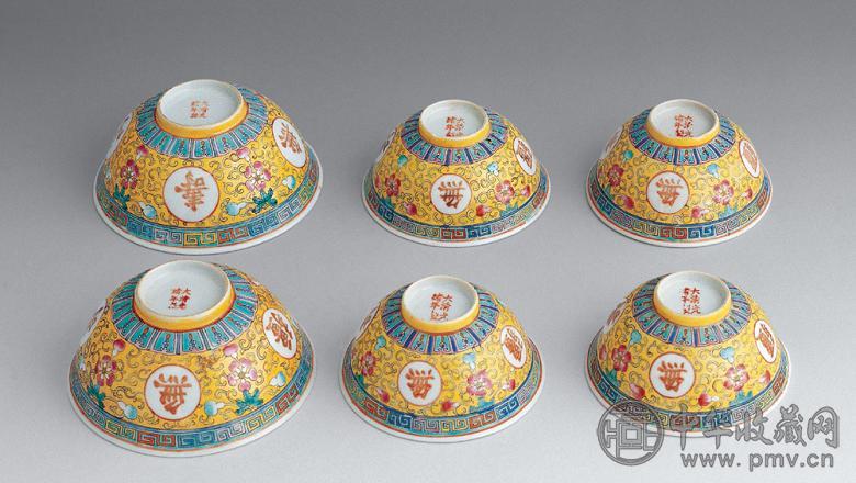 民国万寿无疆碗(6件) 收藏资讯|艺术家|书画家|书画名人|书法家-中华收藏网