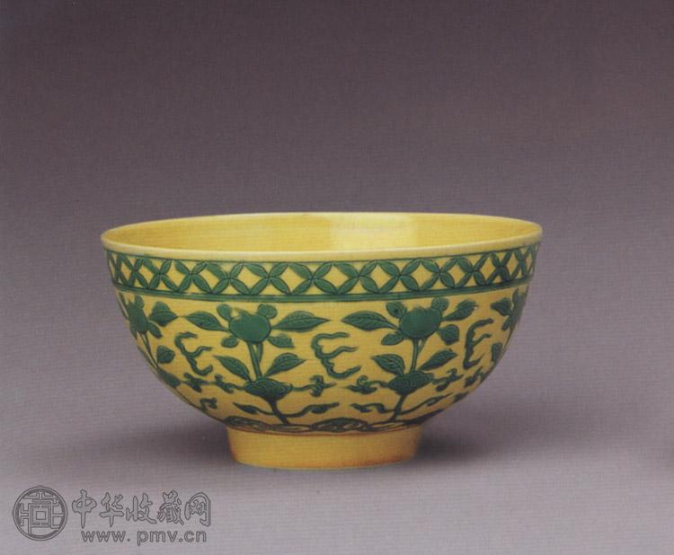 清康熙黄地绿彩花卉纹碗收藏资讯|艺术家|书画家|书画名人|书法家-中华
