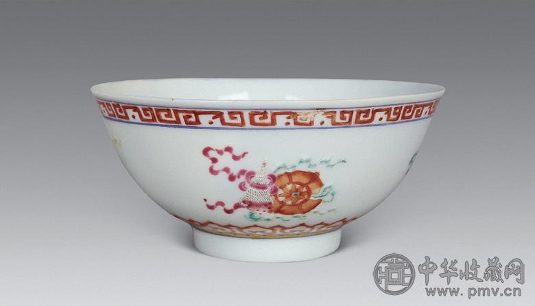 清光绪 粉彩八吉祥碗