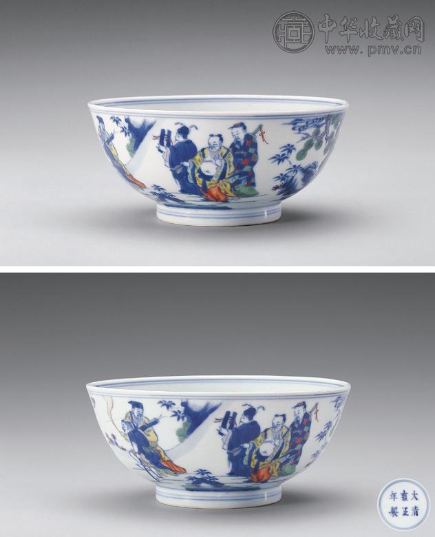 清雍正 斗彩八仙人物图碗
