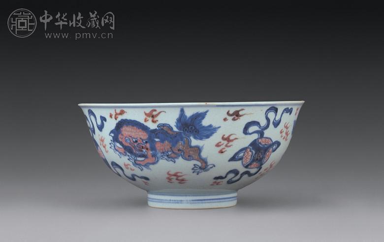 清乾隆青花釉里红狮子戏球纹大碗收藏资讯|艺术家|书画家|书画名人|书法