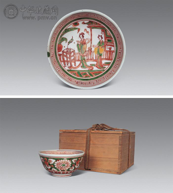 明中期 红绿彩仕女人物诸葛碗